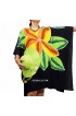 Poncho Top Dress Black Orange Flower Handpainting Made in Bali